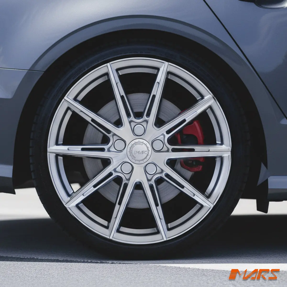 Mars Mp-M2 Machined Silver 19 Inch Multi Spork Concave Alloy Wheels Rims 5X112 For Vw Passat Golf Arteon 1
