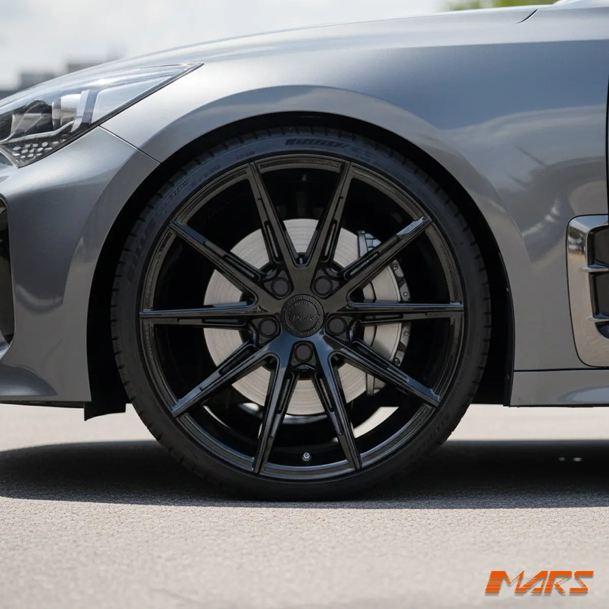 Mars Mp-M2 Gloss Black 19 Inch Multi Spork Concave Alloy Wheels Rims 5X114.3 For Kia Cerarto & Stinger 1