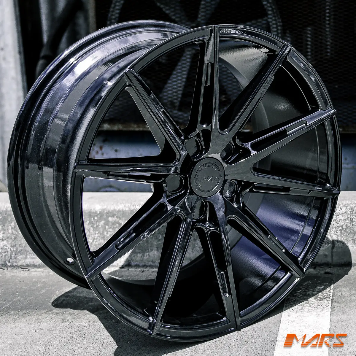 Mars Mp-M2 Gloss Black 19 Inch Multi Spork Concave Alloy Wheels Rims 1