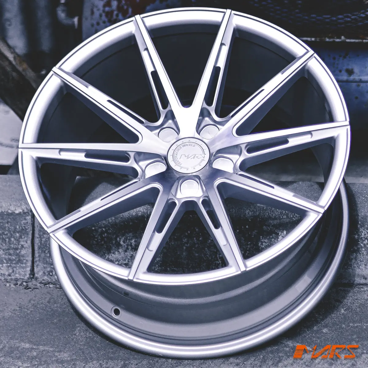 Mars Mp-M2 Machined Silver 19 Inch Multi Spork Concave Alloy Wheels Rims 1