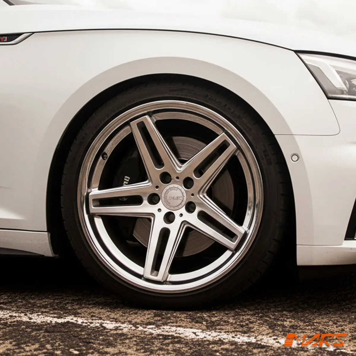 Mars Mp-Mc 19 Inch Hyper Silver 5 Sporks Stag Concave With Dish Alloy Wheels Rims 5X112 1