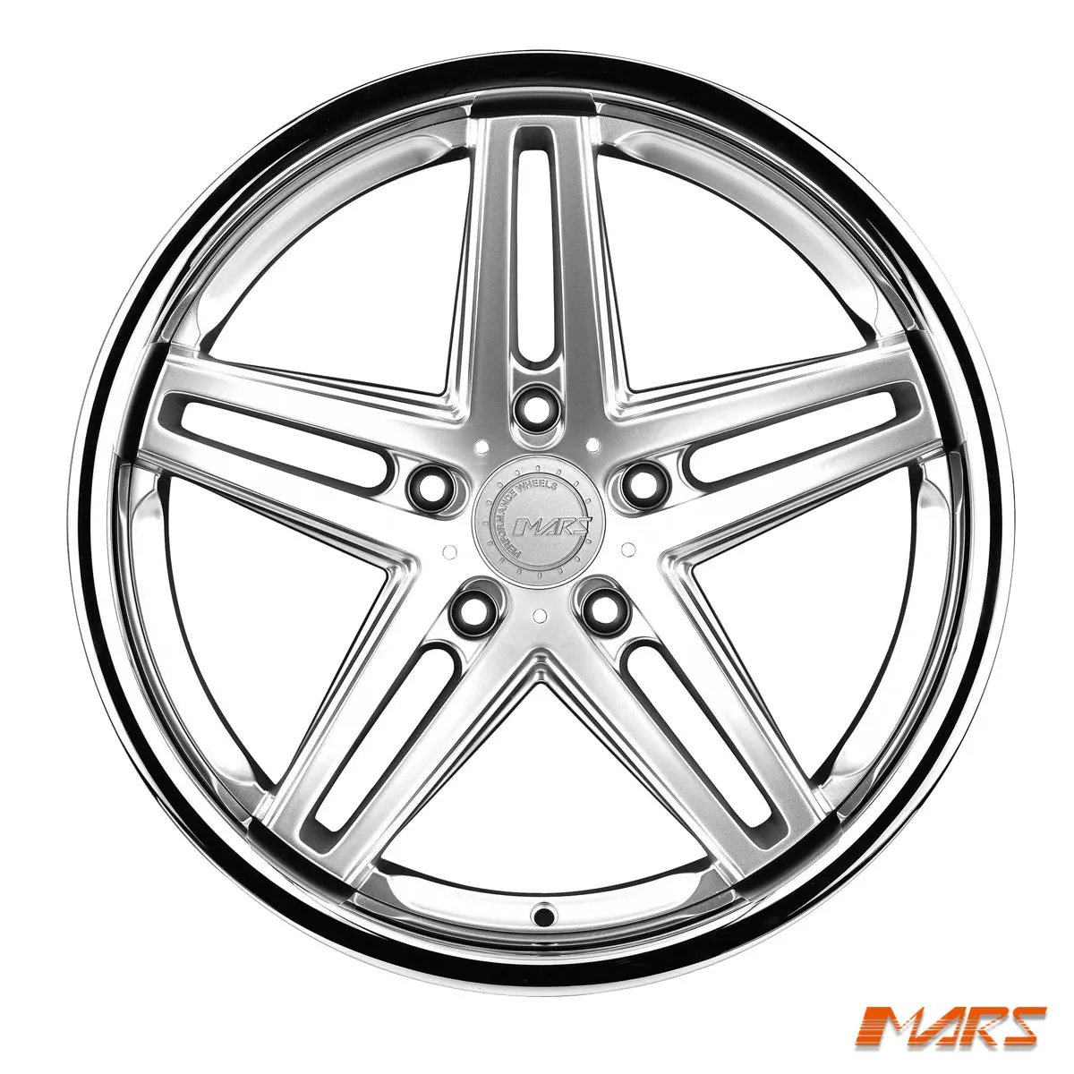Mars Mp-Mc 19 Inch Hyper Silver 5 Sporks Deep Concave Face With Dish Lip Alloy Wheels Rims 2