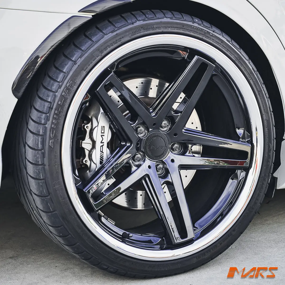 Mars Mp-Mc 19 Inch Gloss Black 5 Sporks Stag Concave With Dish Alloy Wheels Rims 5X112 For Mercedes W204 C63 Amg 1