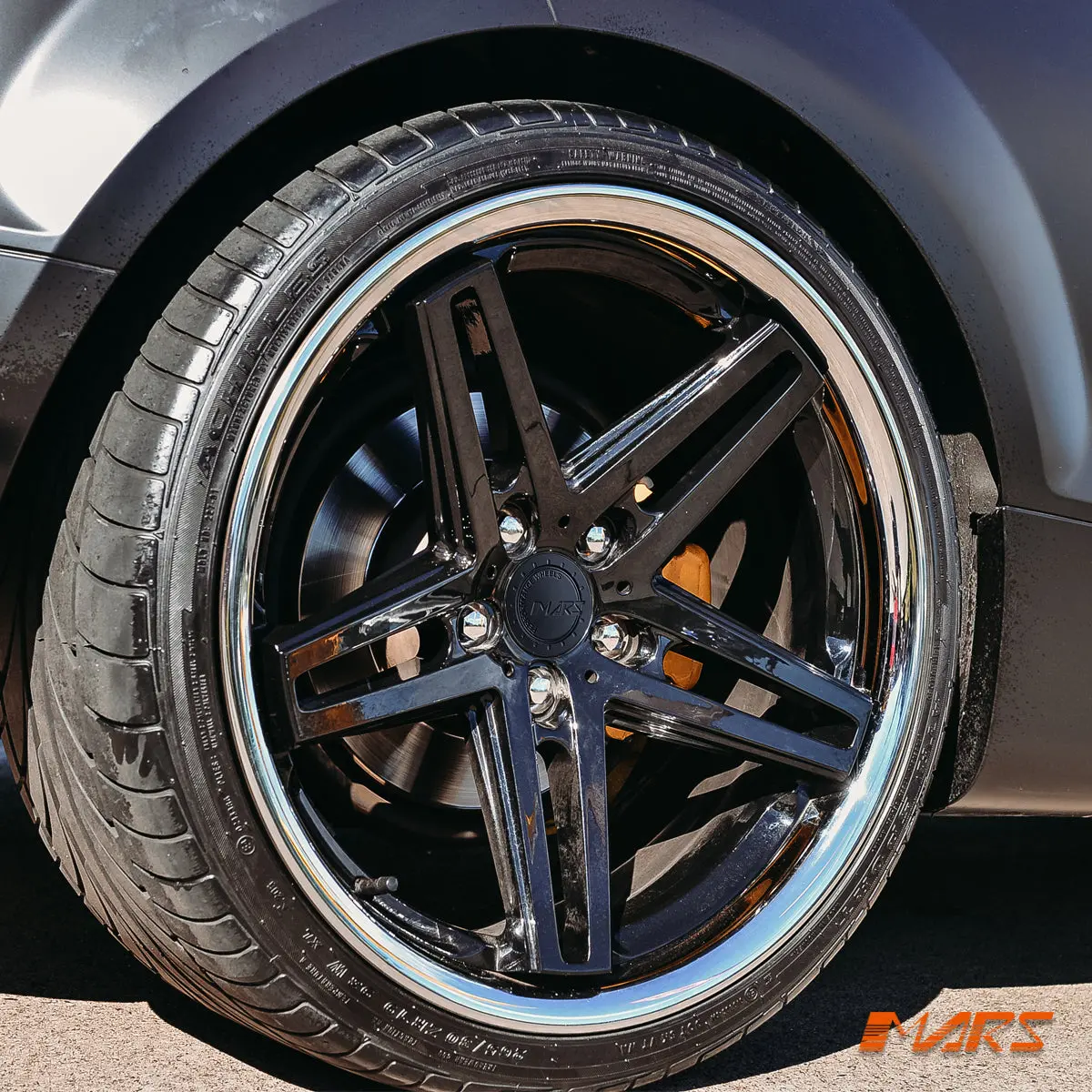 Mars Mp-Mc 19 Inch Gloss Black 5 Sporks Stag Concave With Dish Alloy Wheels Rims 5X112 For Audi Tt 1