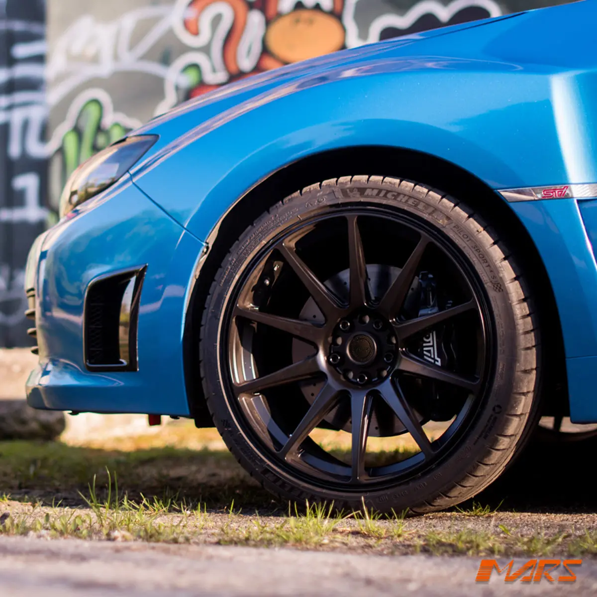 Mars Mp-Ms Matt Black Concave 4X 18 Inch Stag Alloy Wheels Rims 5X100 For Subaru Impreza Wrx Sti 1