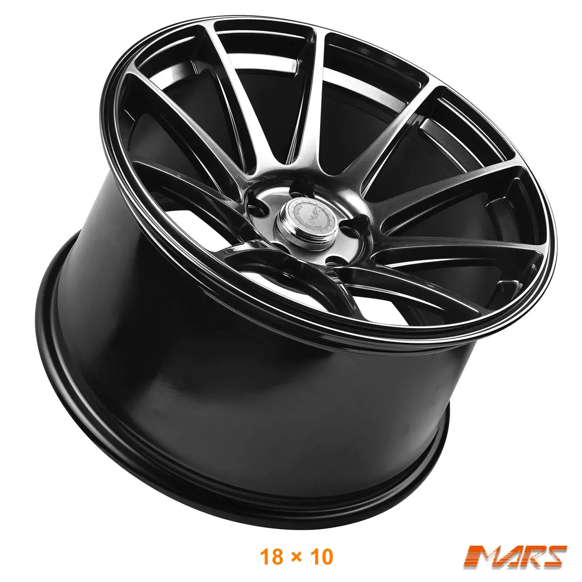 Mars Mp-Ms Hyper Black Concave 4X 18 Inch Stag Alloy Wheels Rims 5X100 5X114.3 1