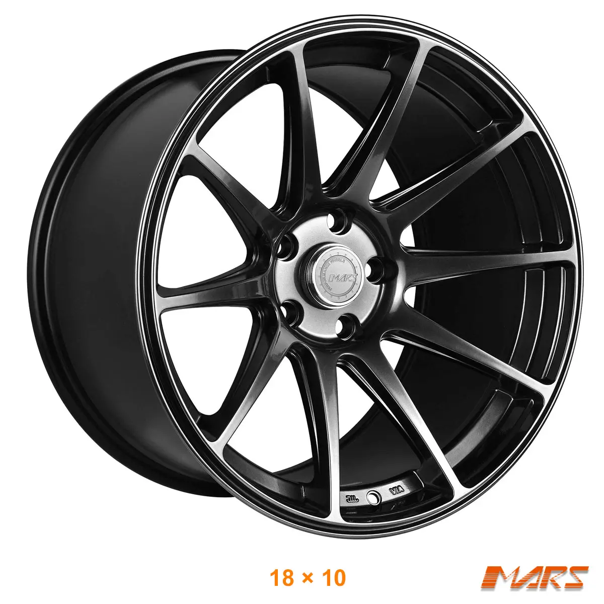 Mars Mp-Ms Hyper Black Concave 4X 18 Inch Stag Alloy Wheels Rims 5X112 5X120 1