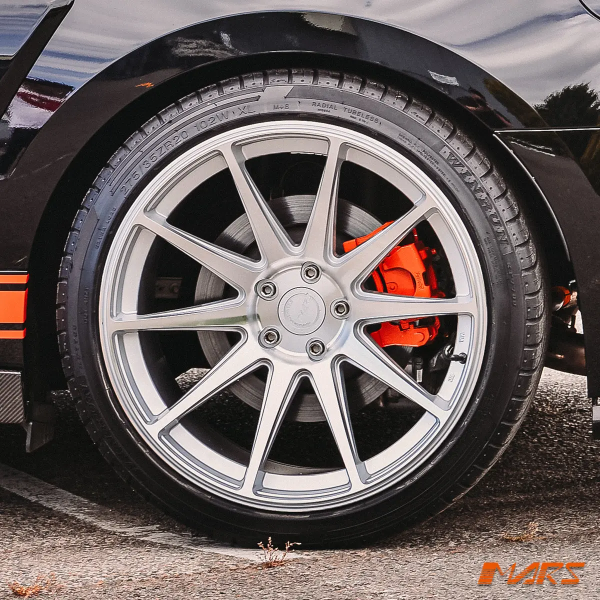 Mars Mp-Ms Machined Silver 4X 20 Inch Deep Concave Stag Alloy Wheels Rims 5X114.3 For Ford Falcon & Mustang 1