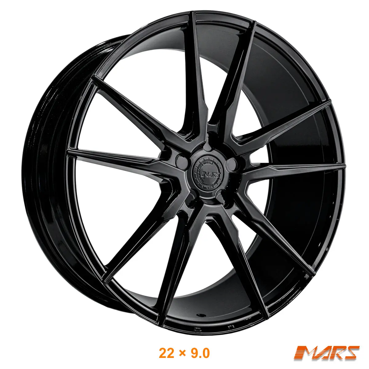 Mars Mp-Rh Gloss Black 22 Inch Under Cut Multi-Spork Alloy Wheels Rims 1