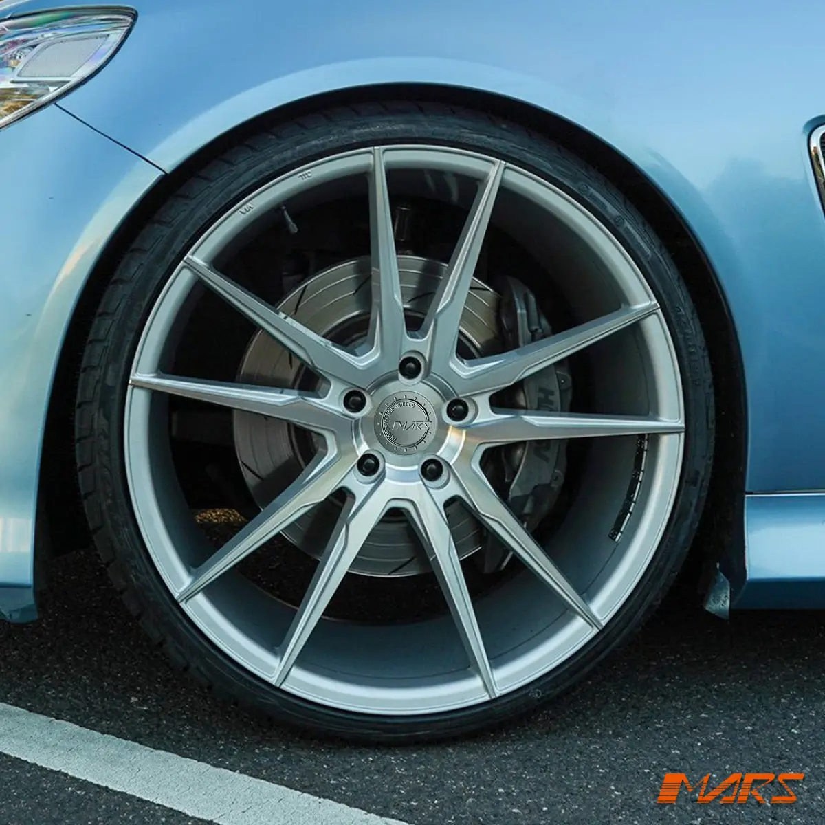 Mars Mp-Rh Machined Silver 22 Inch Under Cut Multi-Spork Alloy Wheels Rims 5X120 For Holden Commodore Hsv Ve Vf Sedan & Ute 1