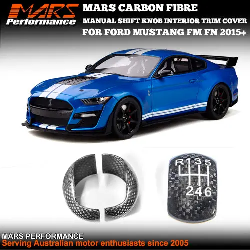 Flokraft Carbon Fibre Manual Shift Knob Interior Trim Cover For Ford Mustang Fm Fn 2015-2022 1