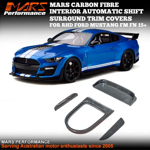 Flokraft Carbon Fibre Interior Automatic Shift Surround Trim Covers For Ford Mustang Fm Fn 2015-2022 1
