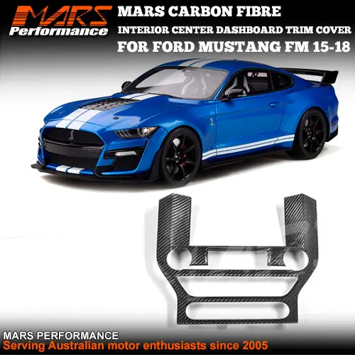 Flokraft Carbon Fibre Interior Center Dashboard Trim Cover For Ford Mustang Fm 2015-2018 1
