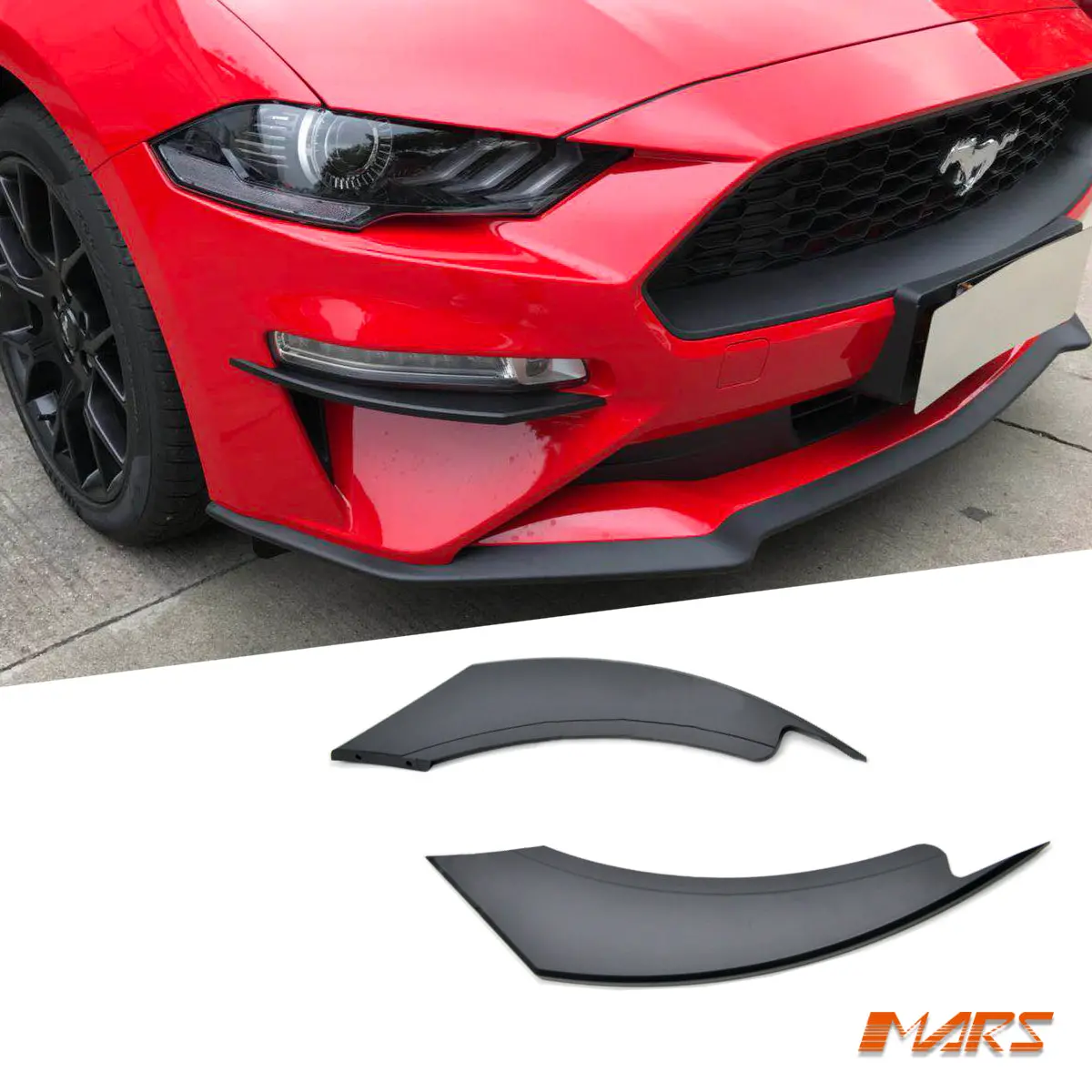 Front Bumper Bar Fog Lights Upper Splitters Lip Spoiler Bodykit For Ford Mustang Fn 2018-2022 1