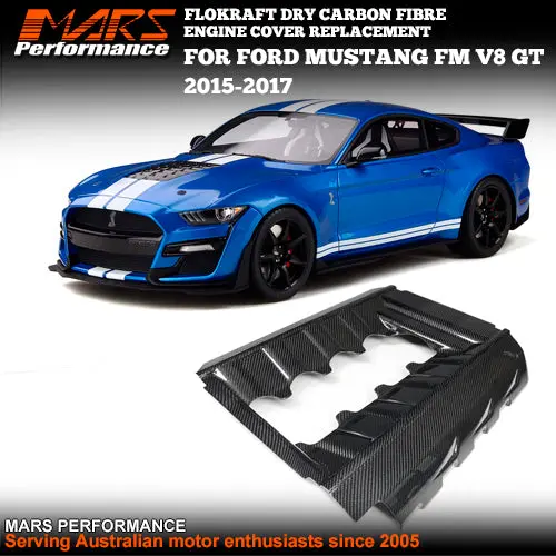 Flokraft Dry Carbon Fibre Engine Replacement Cover For Ford Mustang S550 Fm V8 Gt 2015-2017 1
