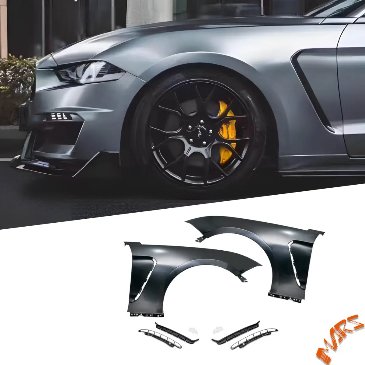 Shelby Gt350-R Style Metal Fender Guard Bodykit With Plastic Vents For Ford Mustang Fn 2018-2022 1
