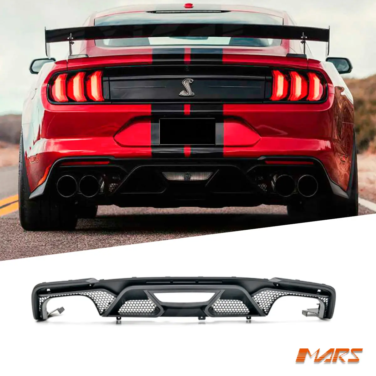 Shelby Gt500 Style Rear Bumper Bar Diffuser Lip Spoiler Bodykit For Ford Mustang Fn 2018-2022 1