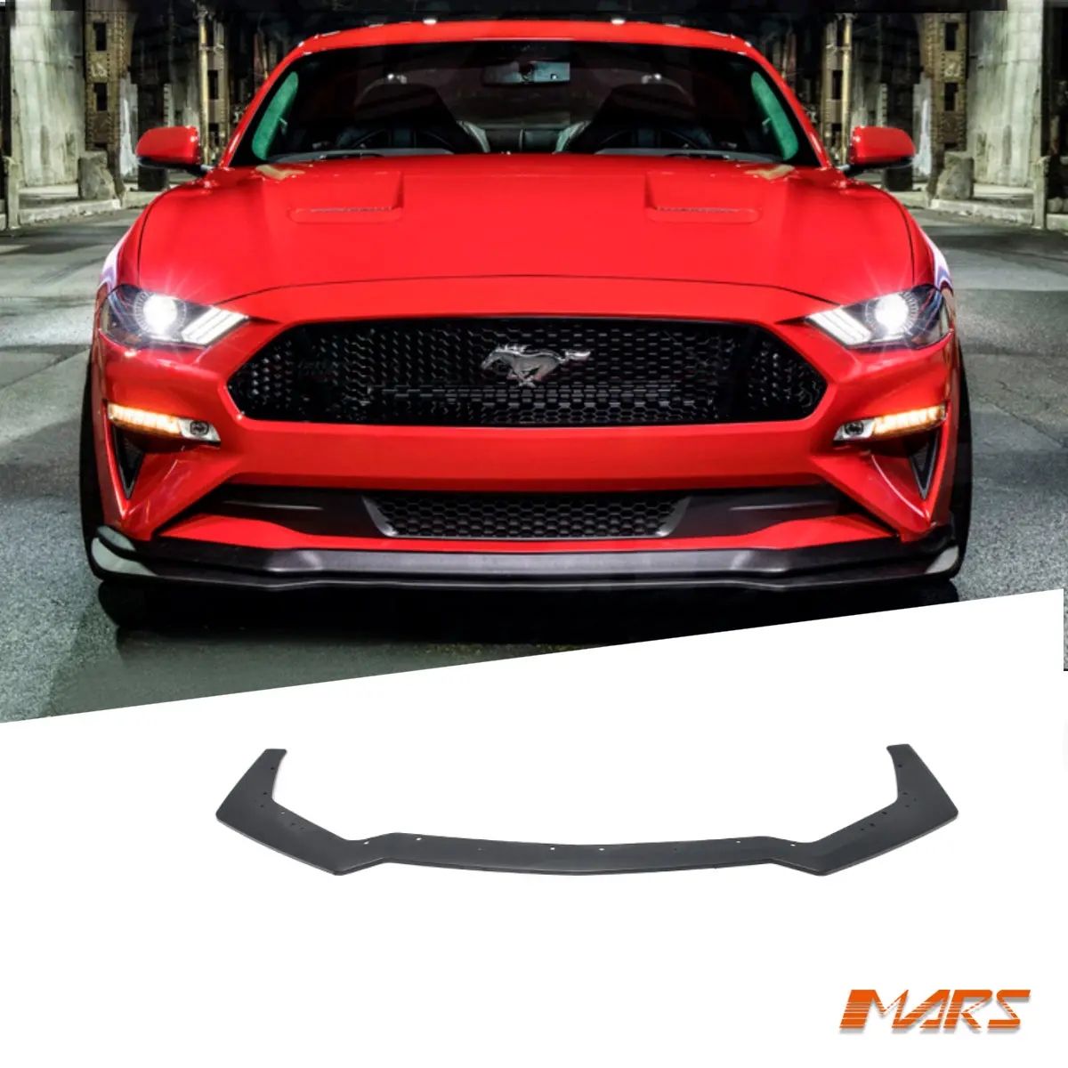 Matt Black Front Bumper Bar Bottom Lower Lip Spoiler Bodykit For Ford Mustang Fn 2018 To 2022 1