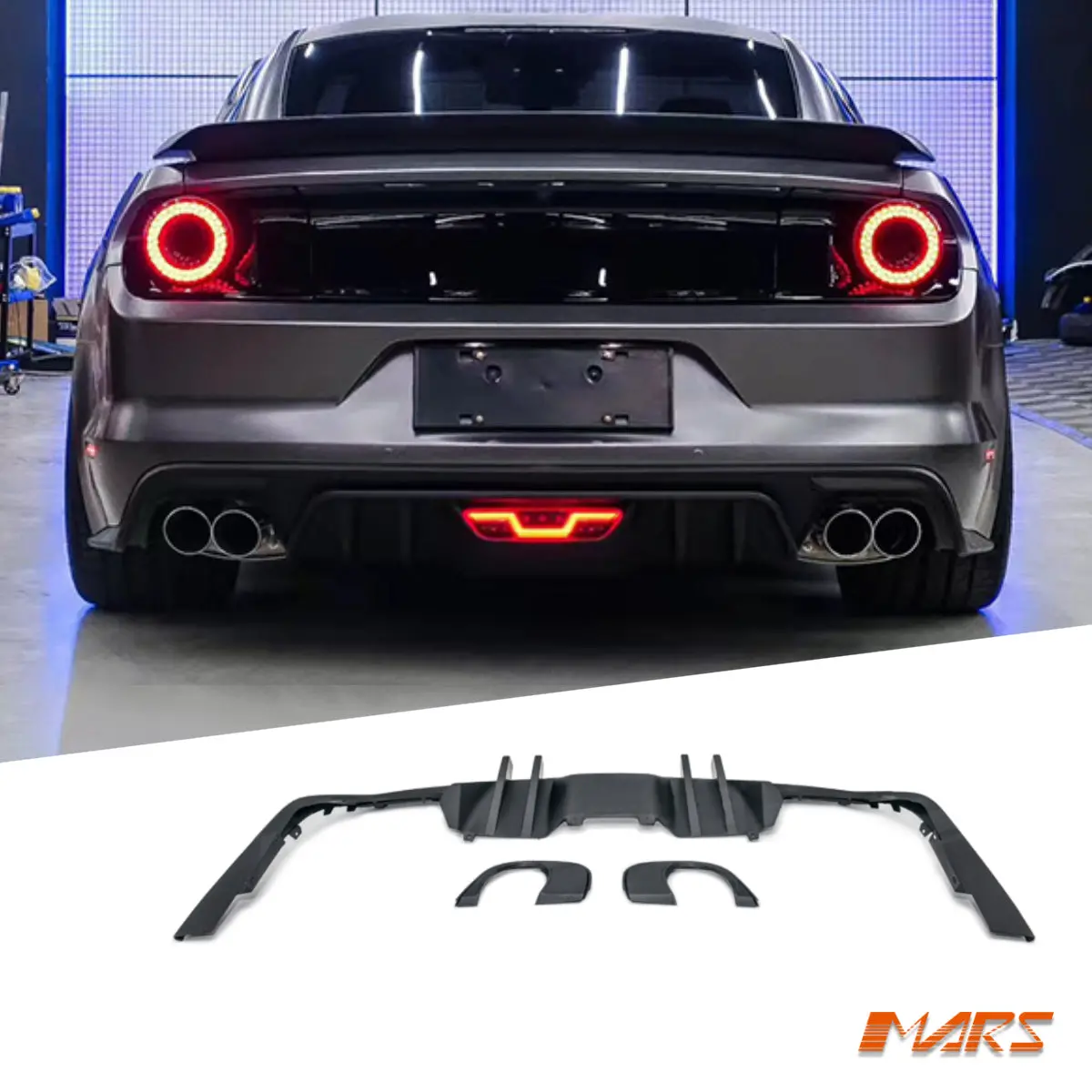 Rear Bumper Bar Lower Diffuser Lip Spoiler Bodykit For Ford Mustang Fn 2018-2022 1