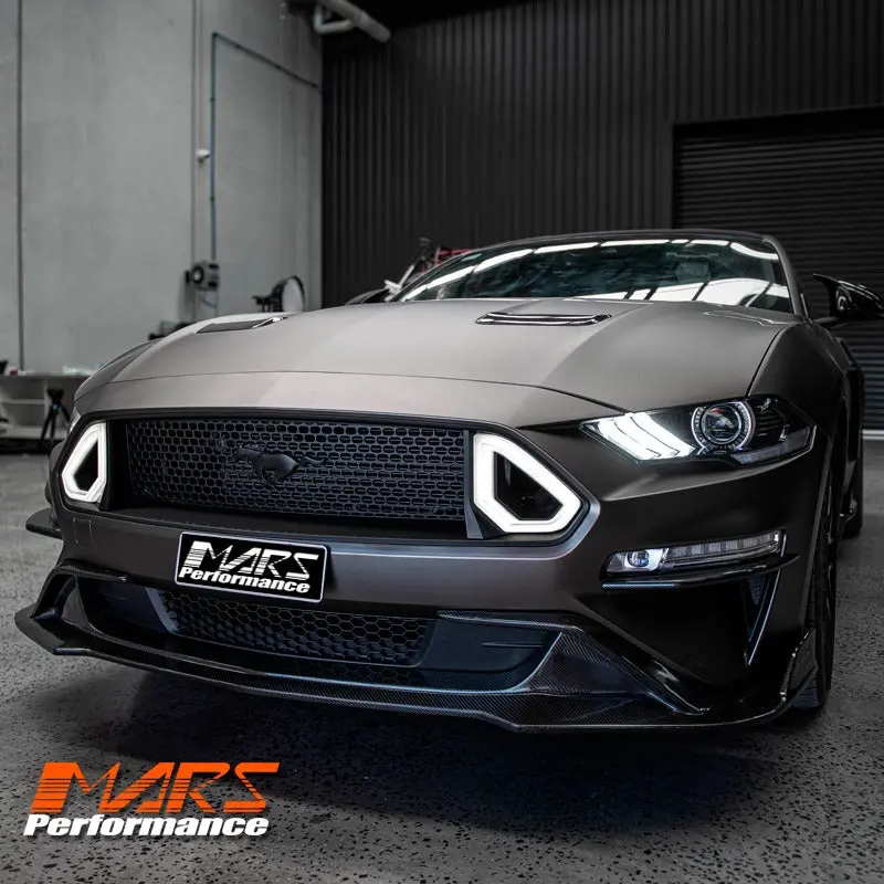 Rtr Style Front Bumper Bar Upper Grill Grille Bodykit With Led Drl Lights For Ford Mustang Fn 2018-2022 1