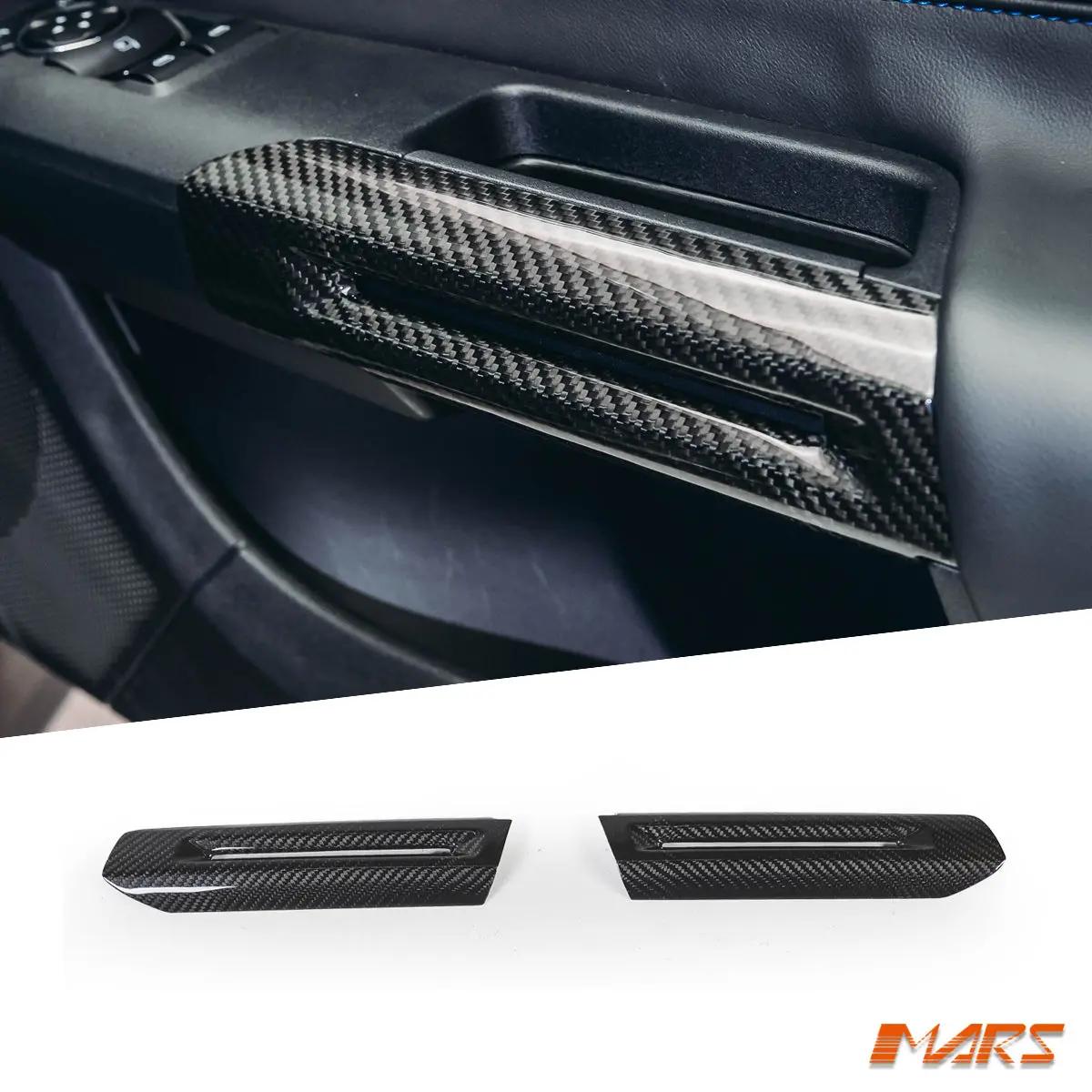 Flokraft Dry Carbon Fibre Interior Door Handle Cover Trim Bodykit For Ford Mustang S650 Fo & Darkhorse (2023–2025) 1