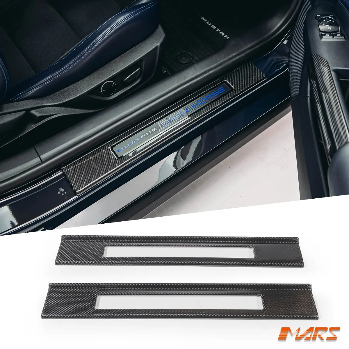 Flokraft Dry Carbon Fibre Interior Door Sill Scuff Plate Trim For Ford Mustang S650 Fo & Darkhorse (2023–2025) 1