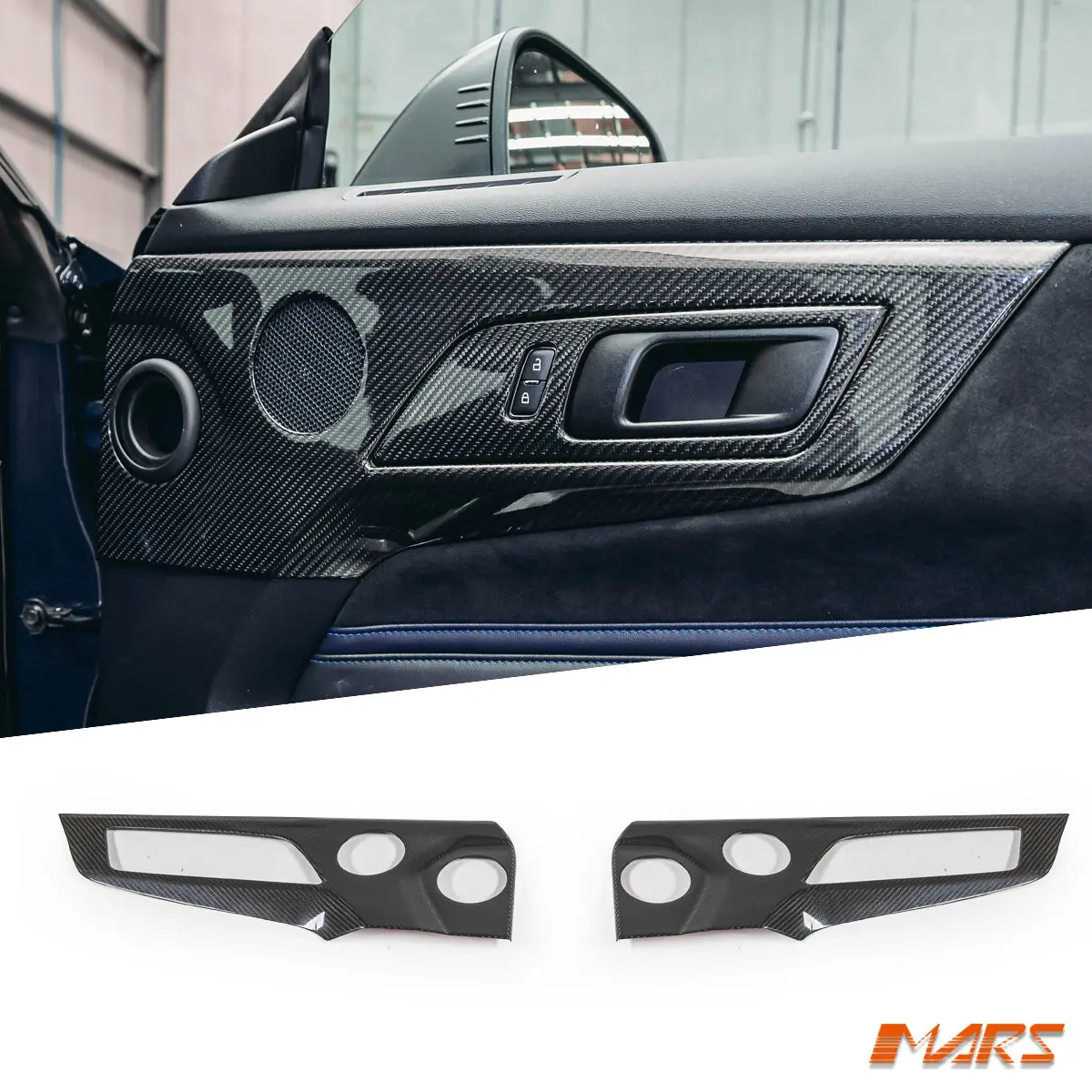 Flokraft Dry Carbon Fibre Interior Front Speaker Cover Trim Bodykit For Ford Mustang S650 Fo & Darkhorse (2023–2025) 1