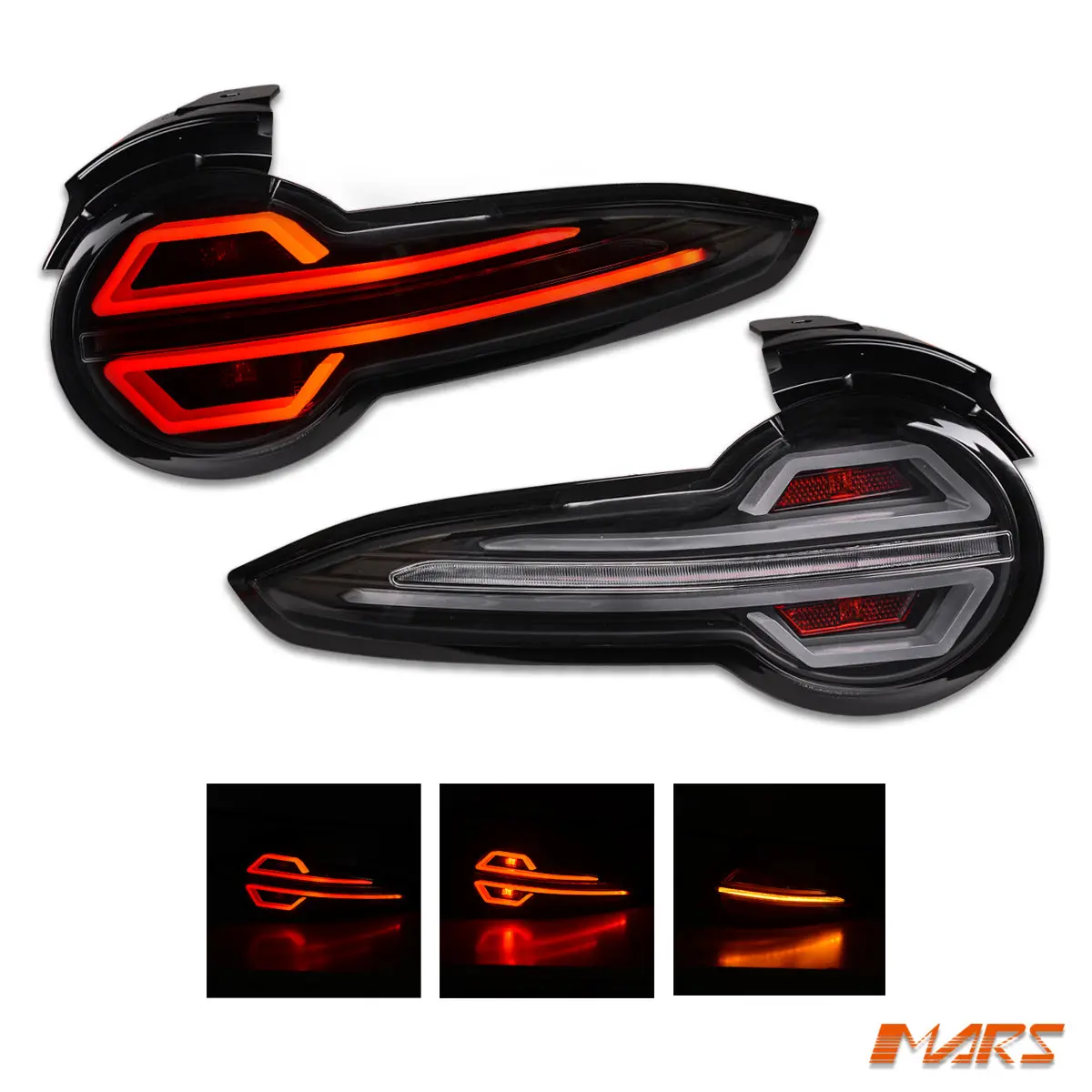 Black 3D Stripe Bar Full Led Tail Lights With Sequential Indicator For Mazda Mx-5 Nd 2015-2024 1