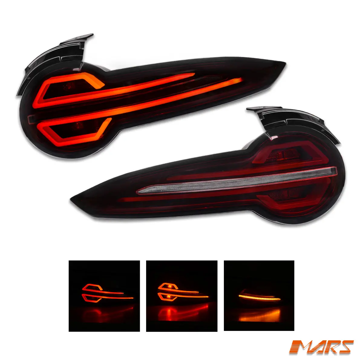 Red Clear 3D Stripe Bar Full Led Tail Lights With Sequential Indicator For Mazda Mx-5 Nd 2015-2024 1
