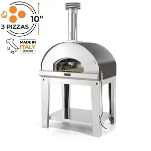 Fontana Mangiafuoco Anthracite Wood Pizza Oven Including Trolley 1