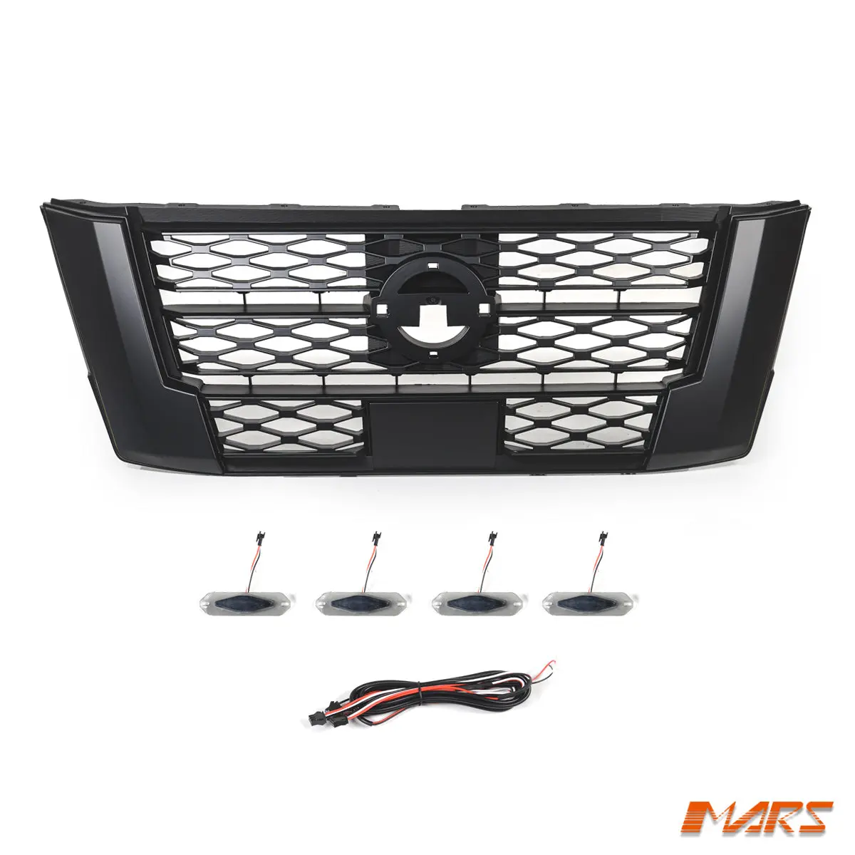 Matt Black Front Bumper Bar Grille Grill Bodykit With Led Lights For Nissan Navara Ute Np300 D23 2021+ 1