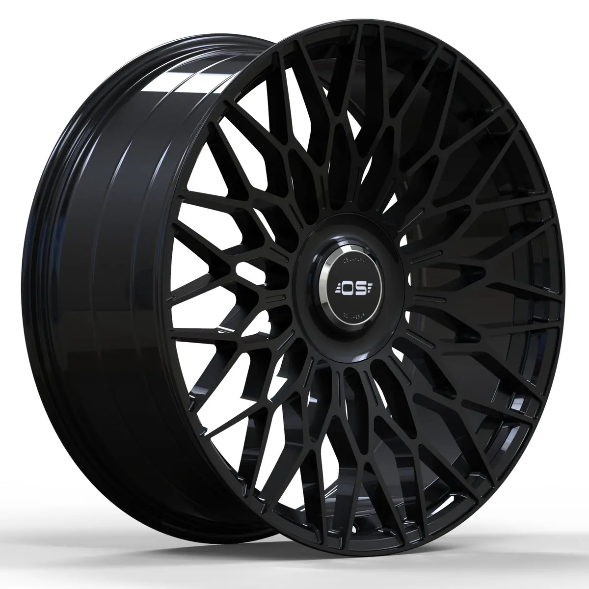 Os Wheels Ff01 Flow Forged Gloss Black With Floating Caps 1