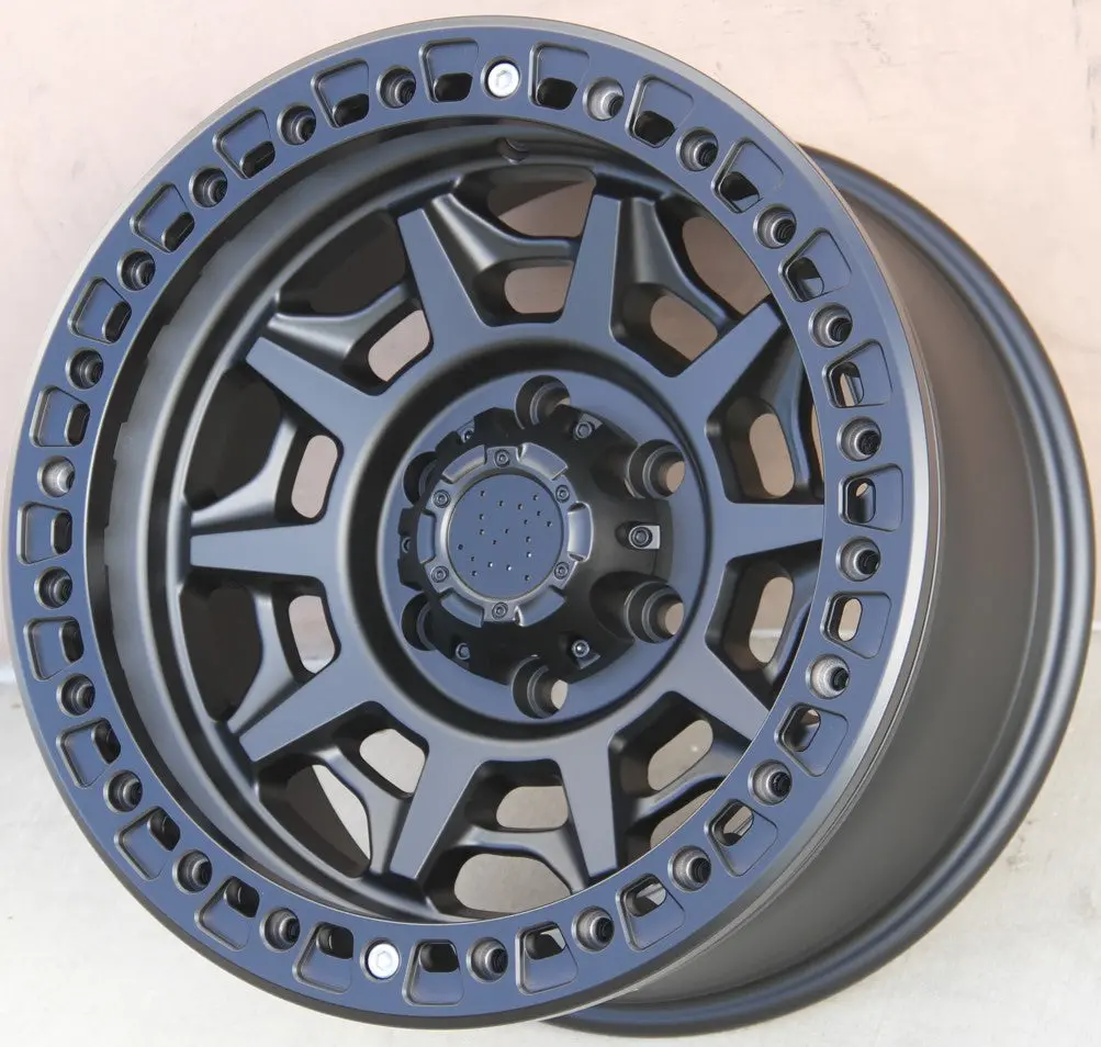 Jeep Wheels P694 17X9 5X127 Matte Black With Forged Beadlock Fit Wrangler Gladiator 2