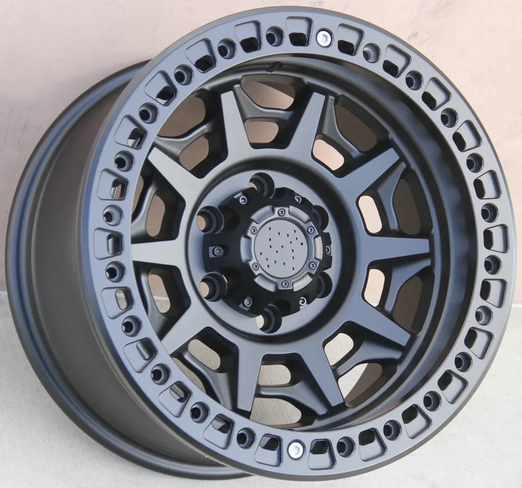 Jeep Wheels P694 17X9 5X127 Matte Black With Forged Beadlock Fit Wrangler Gladiator 1