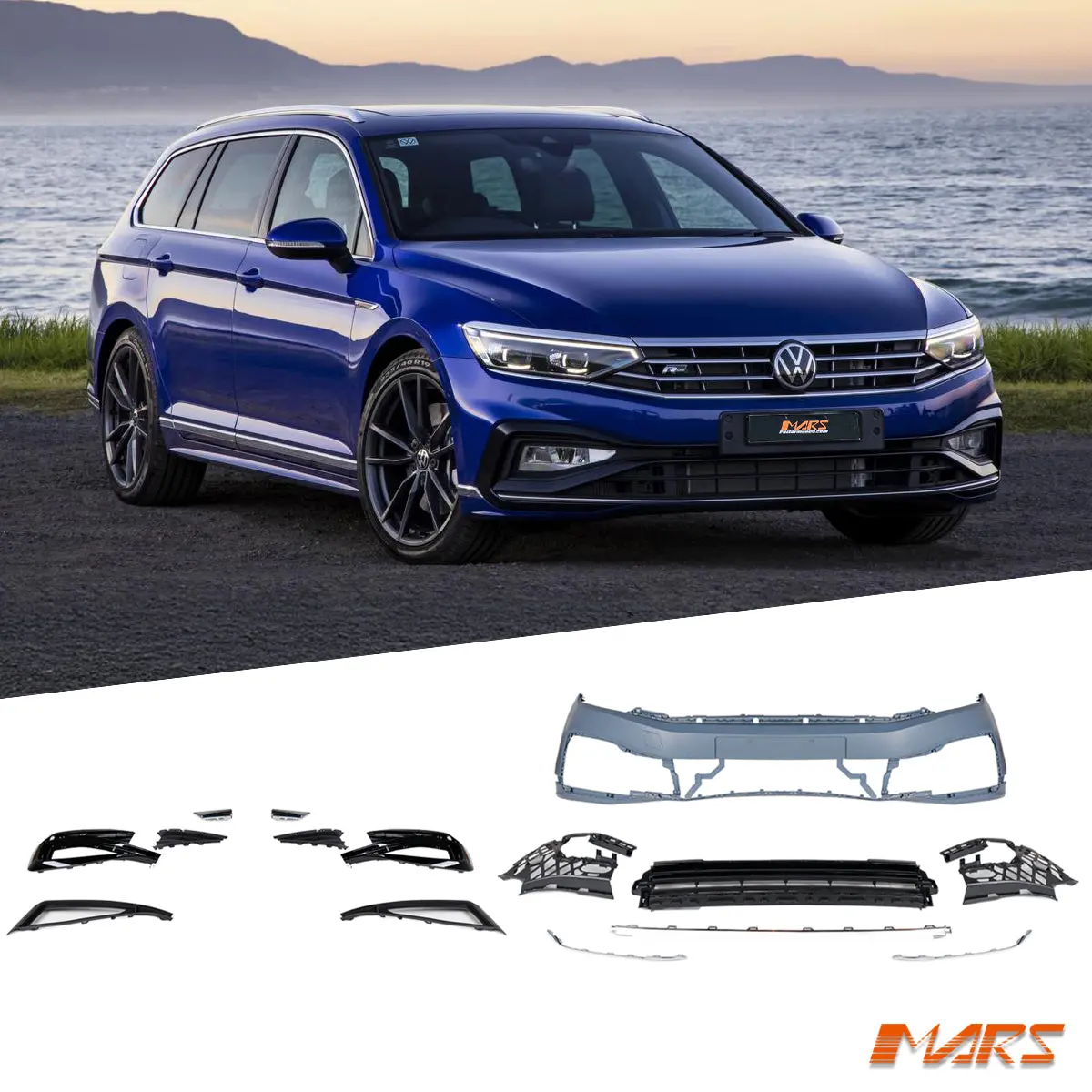 R Line Style Front Bumper Bar Bodykit For Volkswagen Vw Passat B8 2019-2023 1