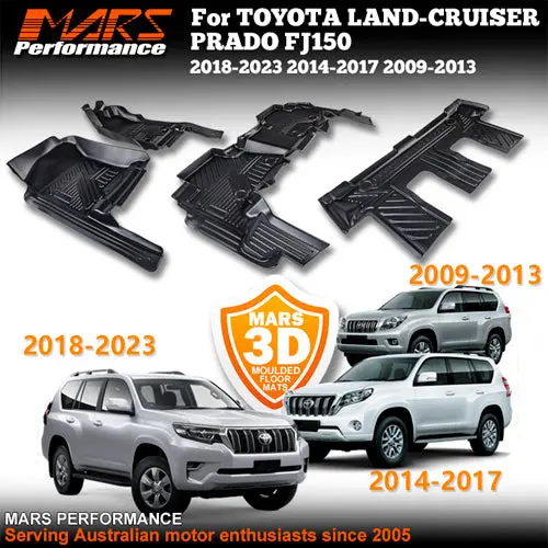 Tpe 3D Moulded 3 Rows Car Floor Mats For Toyota Land-Cruiser Prado Fj150 2009-2023 1