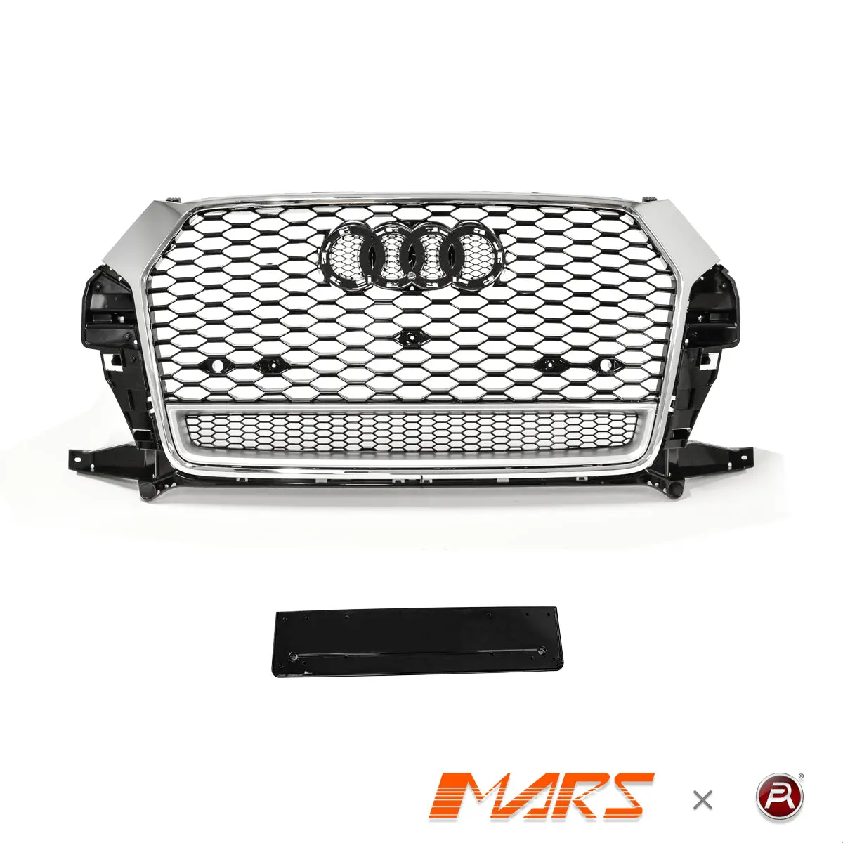 Chrome Black Quattro Rs-Q3 Style Front Bumper Bar Grille Grill Bodykit For Audi Q3 8U 2015-2018 1