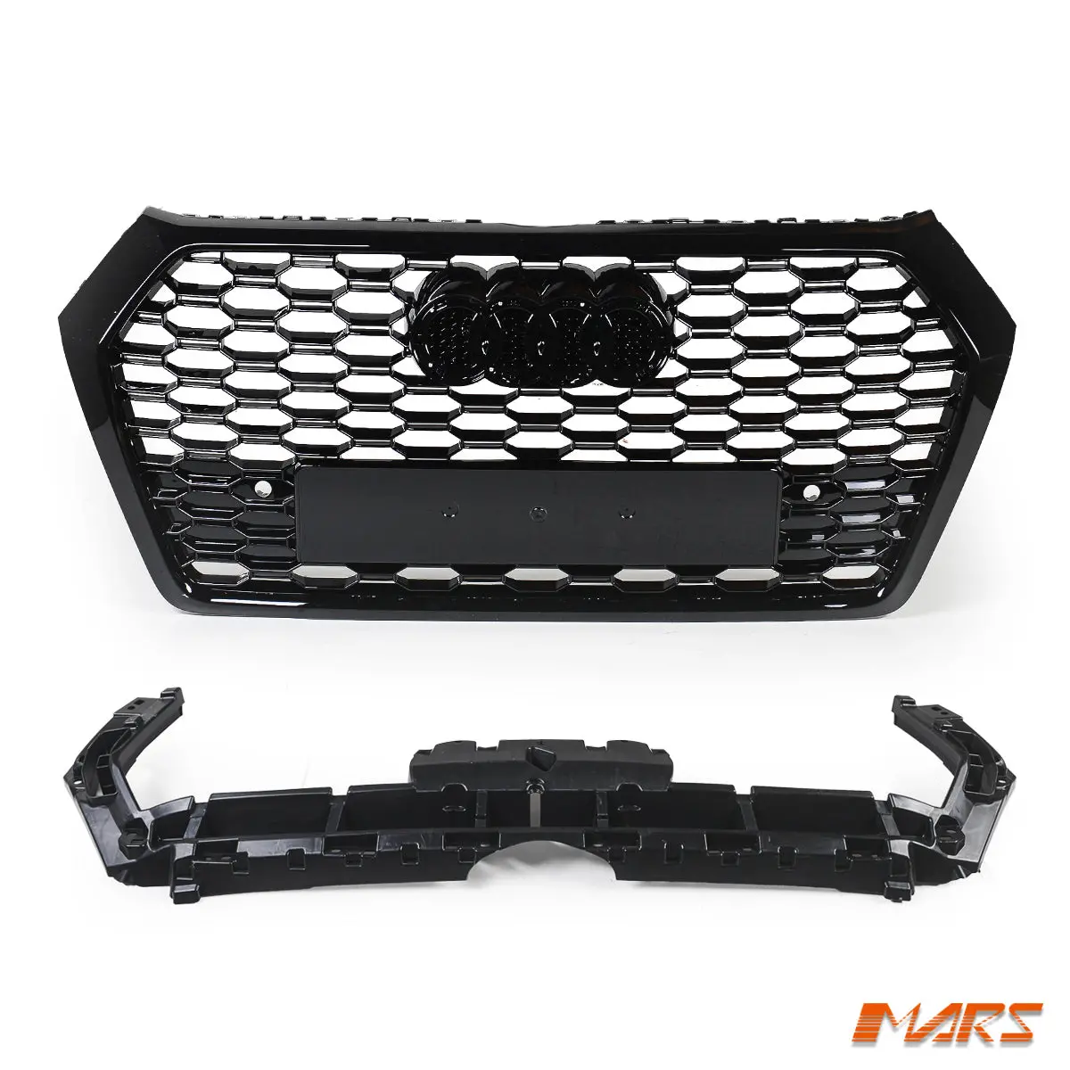 Gloss Black Rsq5 Style Front Bumper Bar Grille Grill Bodykit For Audi Q5 Sq5 Fy 2017-2020 1