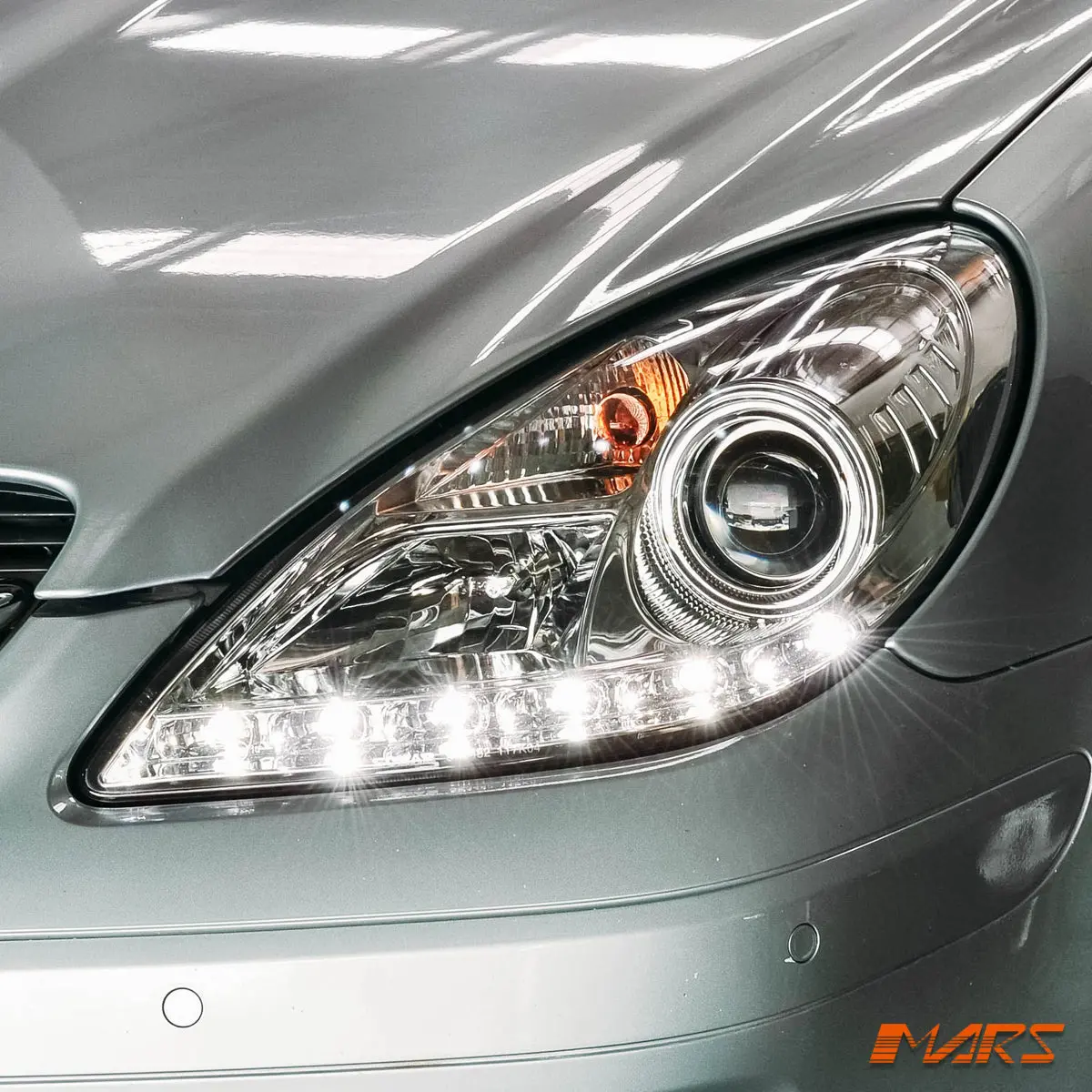 For Stock Xenon Hid Model -Crystal Clear Led Drl Projector Head Lights For Mercedes-Benz Slk R171 2003-2010 1