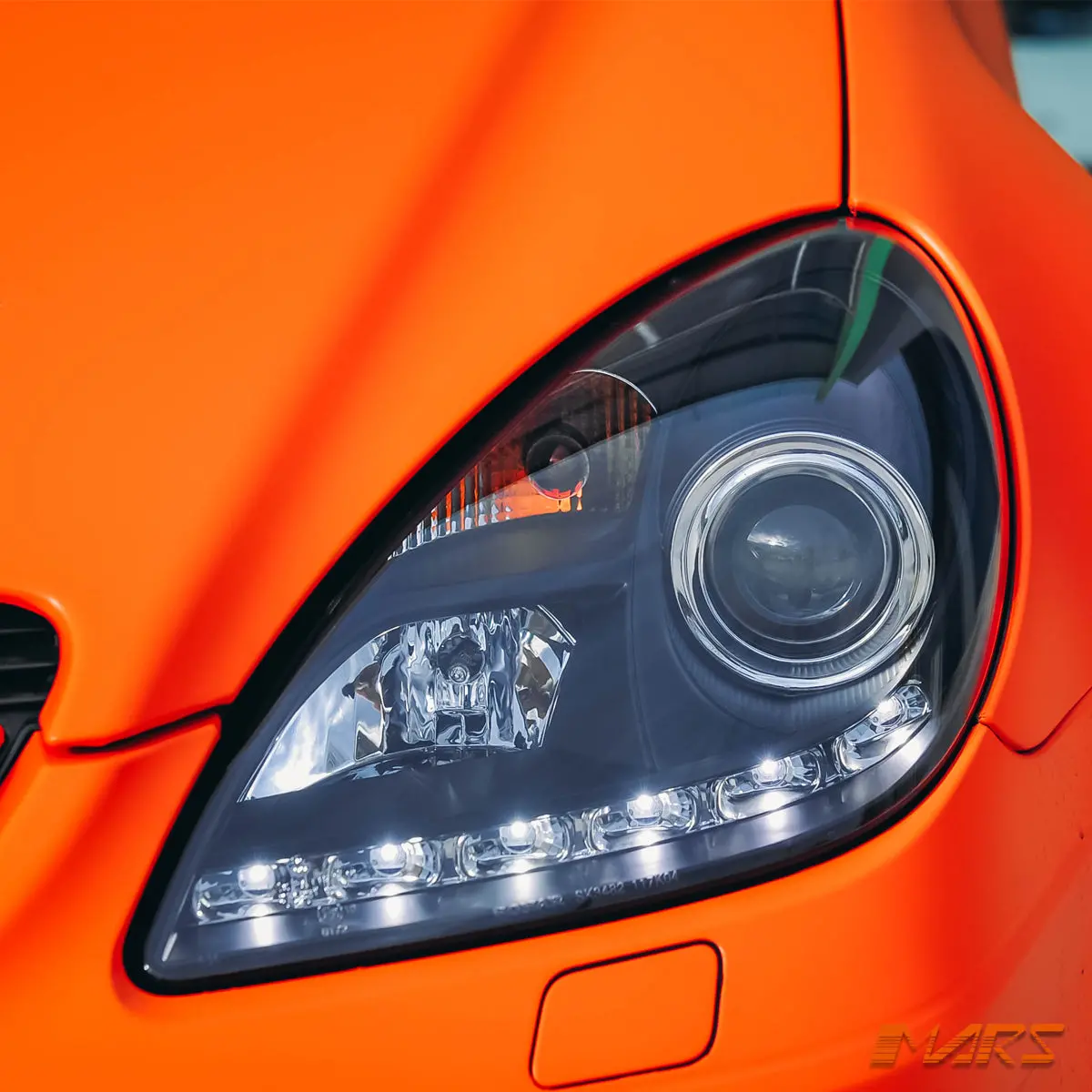For Stock Xenon Hid Model -Black Led Drl Projector Head Lights For Mercedes-Benz Slk R171 2003-2010 1