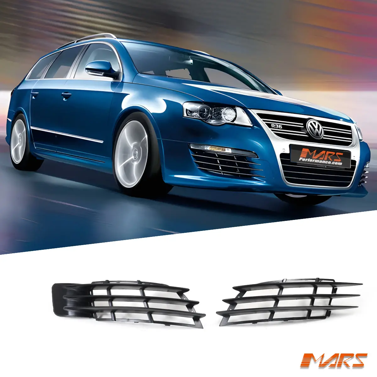 Front Bumper Bar Lower Fog Mesh Grill For Vw Volkswagen Passat R36 B6 2006-2010 1