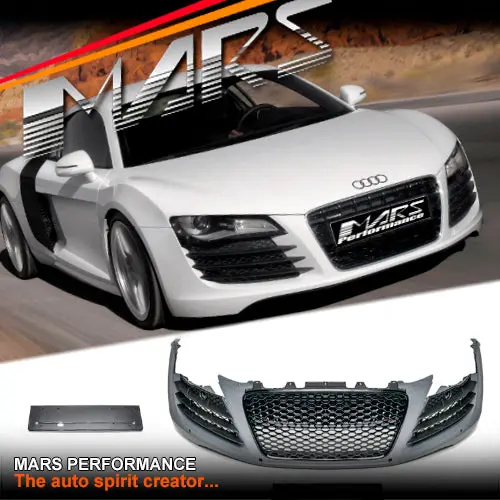 Complete Front Bumper Bar Bodykit With Rs Style Honeycomb Grille Grill For Audi R8 2008-2012 1