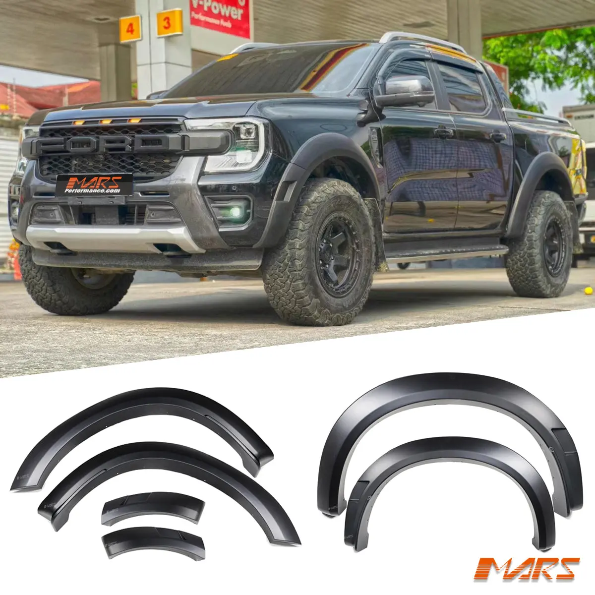 Matt Black Fender Flares Wheels Arch Bodykit For New Gen Ford Ranger Wildtrak 2022-2026 1