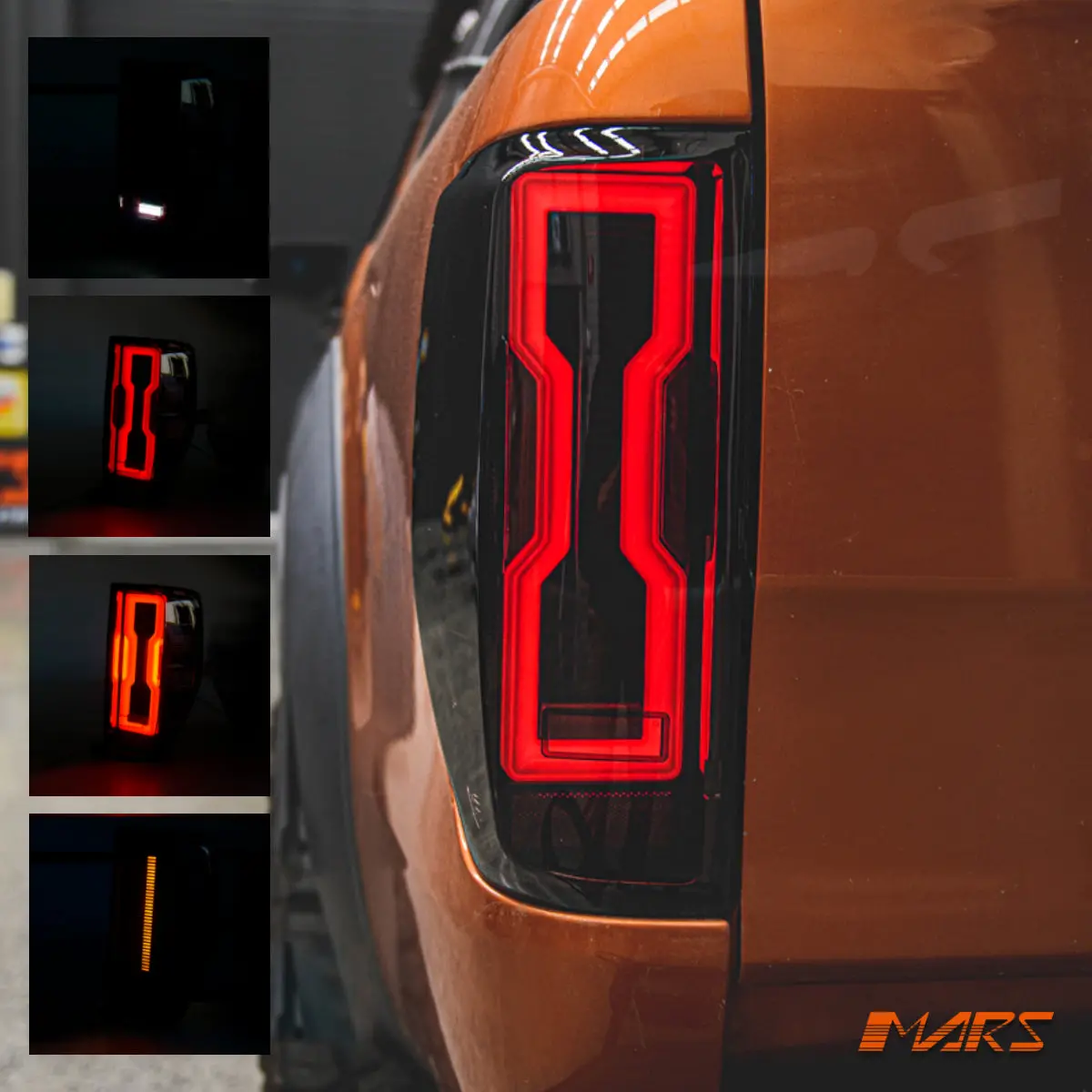 Smoked 3D Stripe Bar Full Led Tail Lights With Sequential Indicator For Ford Ranger Px T6 2011-2021 Mk1 Mk2 Mk3 & Raptor 1