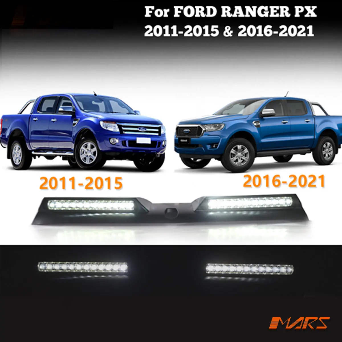 Matt Black Led Roof Lights Bar Spoiler For Ford Ranger Px T6 2011-2021 Mk1 Mk2 Mk3 Bodykit 1