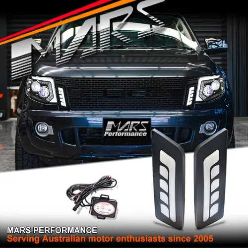 Mars Led Drl Lights For Ford Ranger Px Mk1 2011-2015 Front Bumper Bar Grille Grill 1