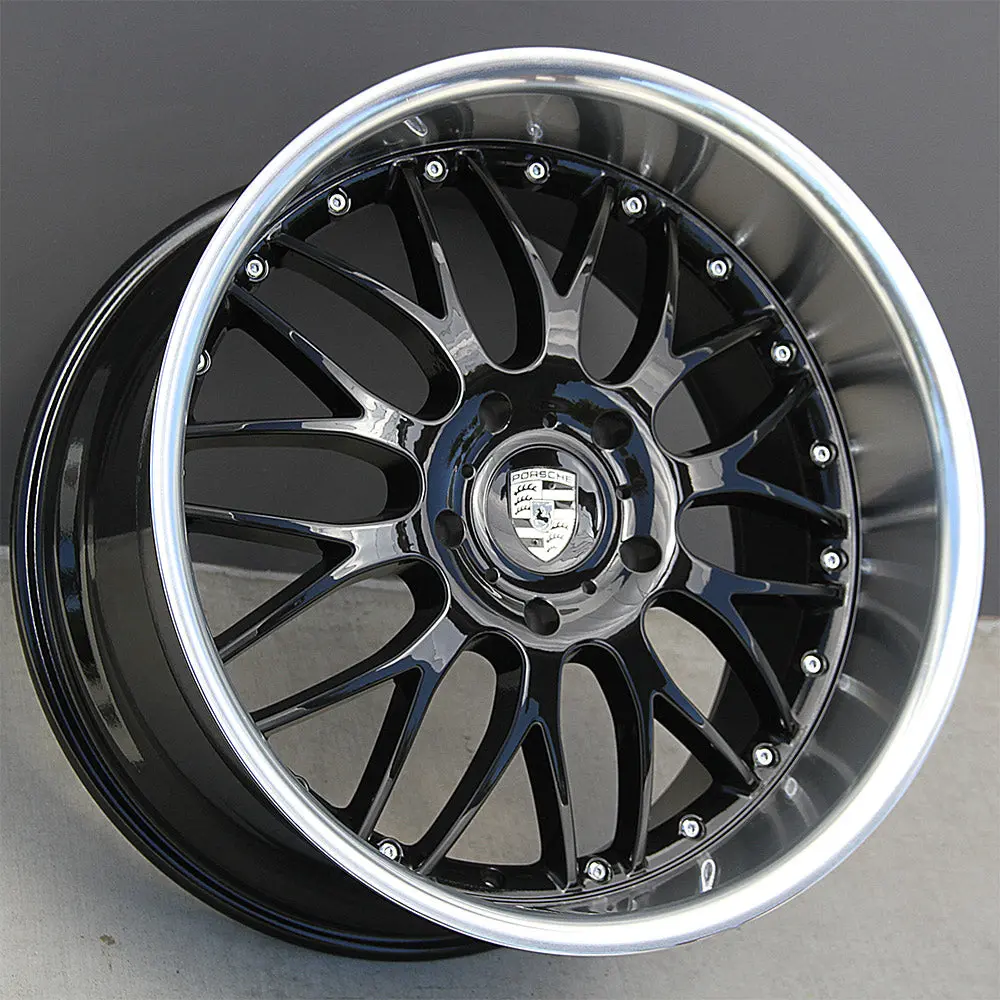 Porsche Wheels Rpk038 19X8.5/19X10.5 5X130 Black Machined Lip Fit 997 996 911 Carrera Turbo 1