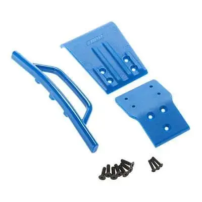 Rpm 80025 Fr Bumper+Skid Plate Blue Slash 4X4 1
