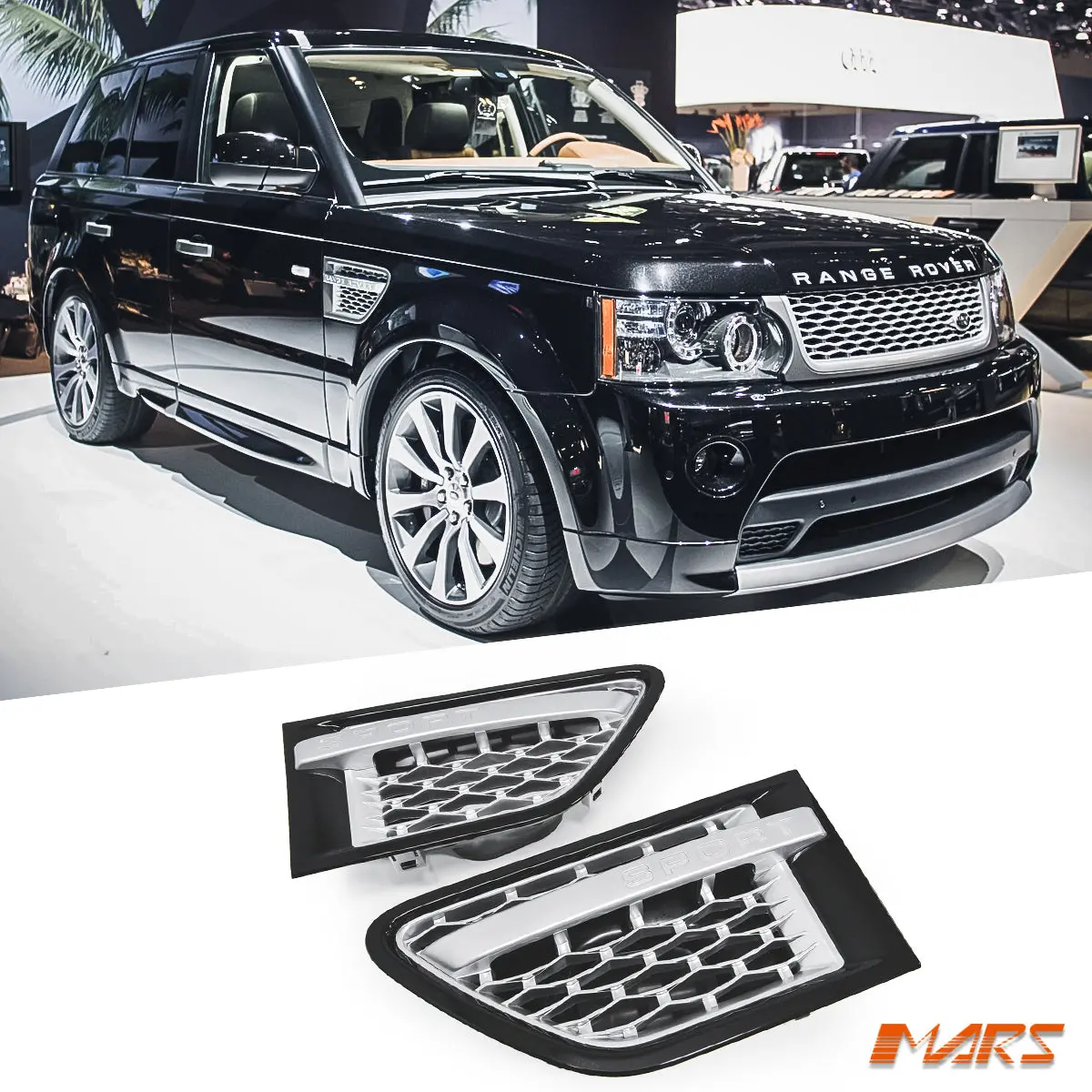 Autobiography Style Side Fender Air Vent Bodykit For Land Rover Range Rove Sport L320 2010-2013 Gloss Black & Silver 1
