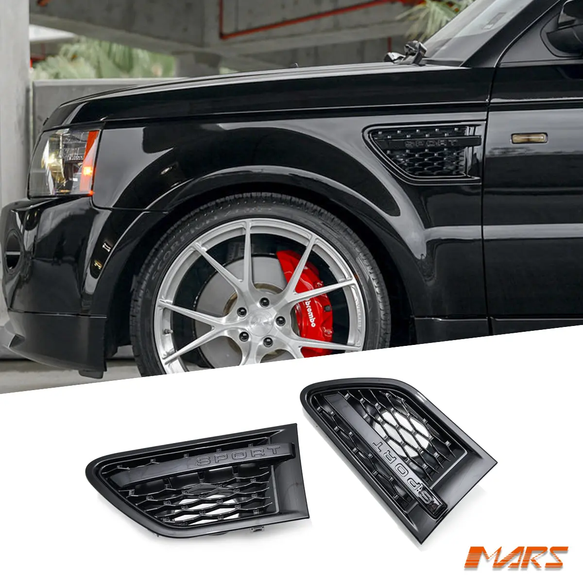 Autobiography Style Side Fender Air Vent For Land Rover Range Rover Sport L320 2010-2013 -Gloss Black 1